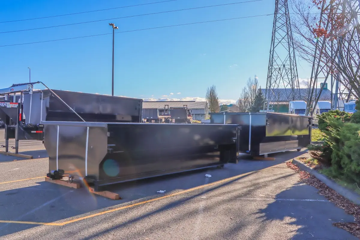Roll-off dumpster ready for waste disposal at job site for Roll Off Dumpster Rental in Lynn Haven